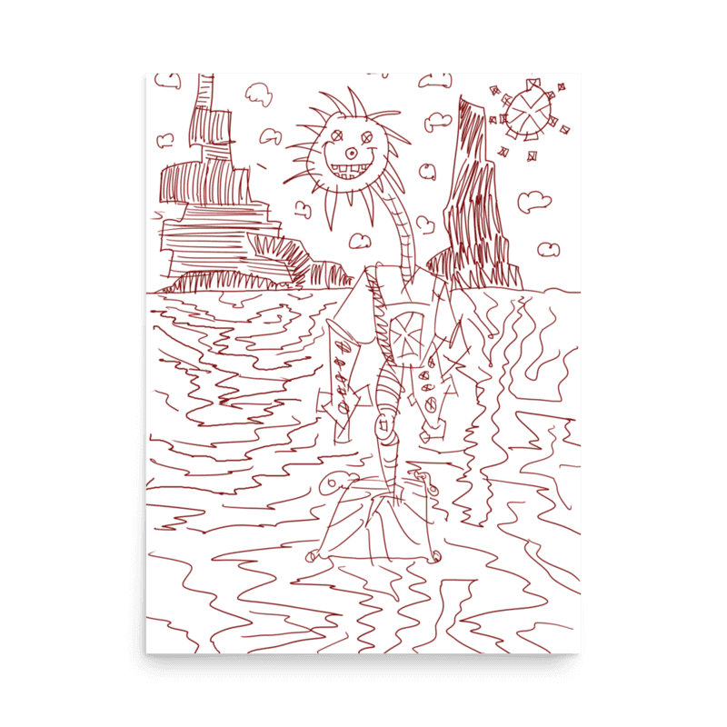 Longneck Landscape - Poster
